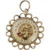 .08ct Faux Ruby Graduation Day Pendant / Charm 14k Yellow Gold