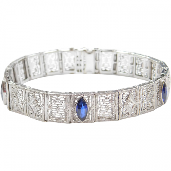 Art Deco Filigree Panel Bracelet