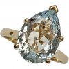 Aquamarine Solitaire Ring Pear Cut 4.85 Carat 14K Gold