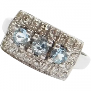 .78 ctw Art Deco Aquamarine Ring 18k