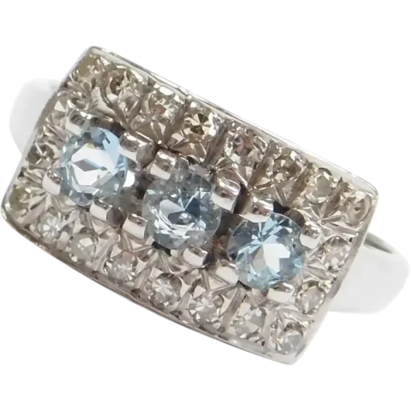 .78 ctw Art Deco Aquamarine Ring 18k