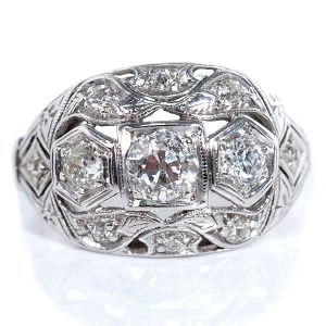 Art Deco Diamond Ring 1.08 ctw