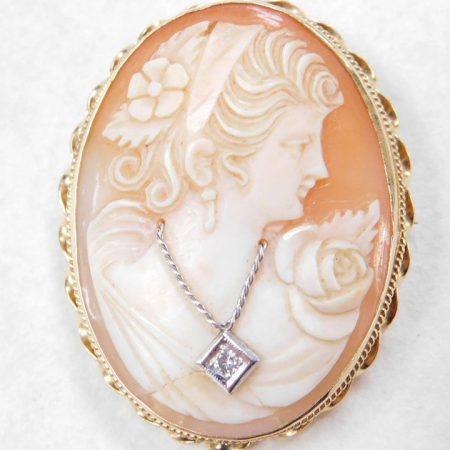 Art Deco flapper cameo pendant