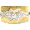 Chic Magnifique 4.00 ctw European Diamond Edwardian Platinum & 14k Yellow Gold Vintage Bangle Bracelet Upcycled