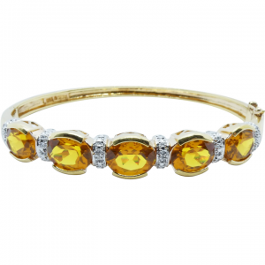 Imitation Mystic Orange Topaz Vermeil Bangle