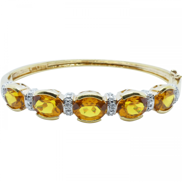 Imitation Mystic Orange Topaz Vermeil Bangle