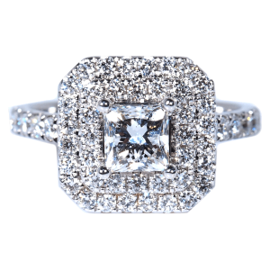 double halo diamond ring princess cut