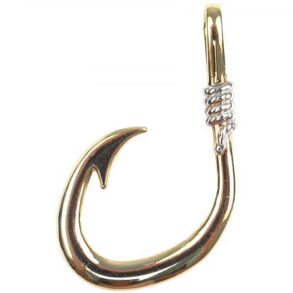 Circle Fishing Hook Pendant 14k