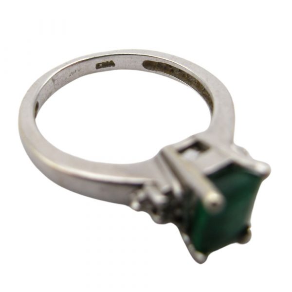 1.07ctw Emerald Birthstone May Ring 14k hallmark