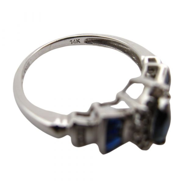 1.17ctw Sapphire White Gold Ring hallmark