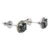 1.218ctw Natural Green-Blue Sapphire & Diamond Halo Stud Earrings 14K side