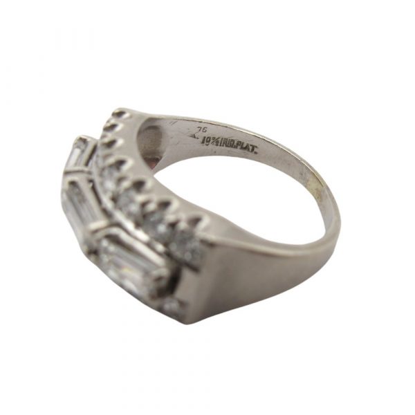 1.60ctw Baguette and Round Diamond Platinum Band hallmark