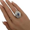 1.85ctw Diamond & Sapphire Cocktail Ring Two Tone 14K hand