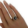 4.23ctw Sapphire & Diamond Halo Ring 14K Yellow Gold hand