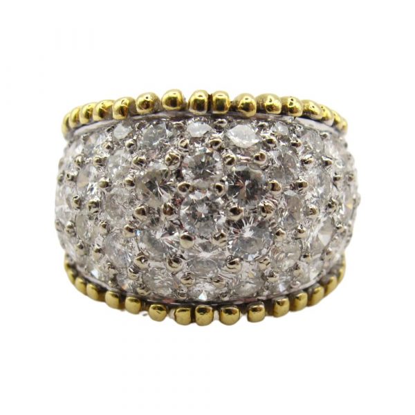 4.50ctw Diamond Dome Ring 18K Gold & Platinum