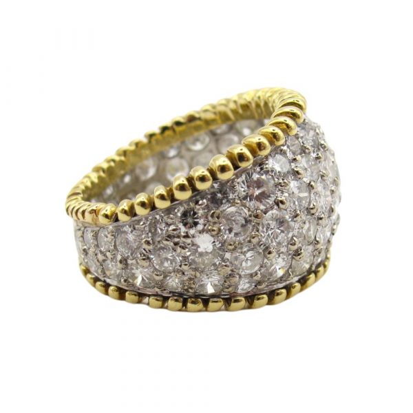 4.50ctw Diamond Dome Ring 18K Gold & Platinum side