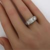 .52ctw Art Deco Three Stone Diamond Filigree Ring 14K Gold hand