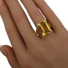 7.35ct Citrine Solitaire Ring 14K Gold hand