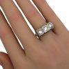 .75ctw Art Deco Three Stone Diamond Ring 14K hand