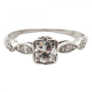 Art Deco .50ctw Diamond Engagement Ring Platinum