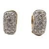 Hinged .90ctw Diamond Huggie Hoop Earrings 14K Two Tone Gold