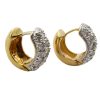 Hinged .90ctw Diamond Huggie Hoop Earrings 14K Two Tone Gold side