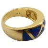 Kabana Style Opal Inlay Band Ring 14K Gold hallmark