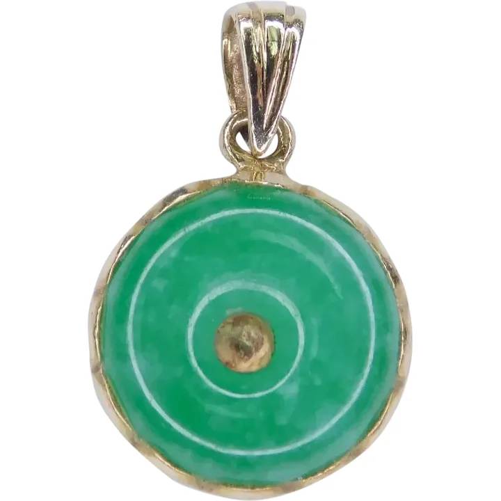 Petite Jade Donut Pendant 14K