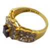 Scalloped 1.00ctw Sapphire Ring 14K Two Tone Gold hallmark