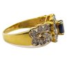 Scalloped 1.00ctw Sapphire Ring 14K Two Tone Gold side