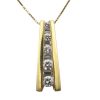 Tapered .41ctw Diamond Ladder Pendant Necklace 14K Gold