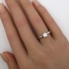 Vintage .55ctw Diamond Engagement Ring Platinum hand