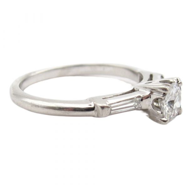 Vintage .55ctw Diamond Engagement Ring Platinum side