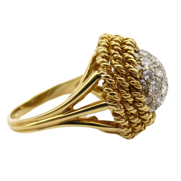 1.01 ctw Diamond Dome Ring with Rope Accents side