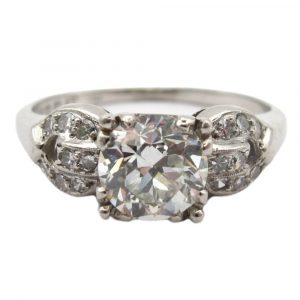 1.26 ctw Art Deco Diamond Engagement Ring in Platinum