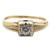 .10ct Diamond Promise Ring in 14K Yellow and White Gold