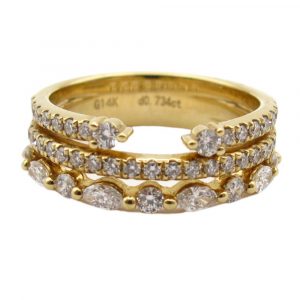 .734 ctw Diamond Multi “Stack” Band in 14K Yellow Gold