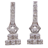 Art Deco Diamond Drop Earrings Platinum Front