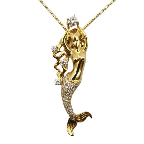 Diamond Mermaid Pendant .485 ctw