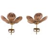 Flower Stud Earrings Two-Tone 14k Rose & Yellow Gold - Back