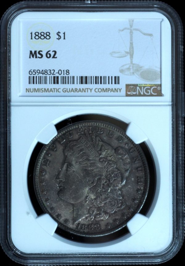 1888 Morgan Silver Dollar MS62 NGC