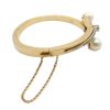 Retro 1.54 ctw Diamond & Pearl Bypass Bangle in 14K Yellow & White Gold side 1