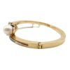 Retro 1.54 ctw Diamond & Pearl Bypass Bangle in 14K Yellow & White Gold side 2