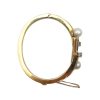 Retro 1.54 ctw Diamond & Pearl Bypass Bangle in 14K Yellow & White Gold top