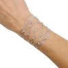 Bezel Set 1.77 ctw Diamond Multi-Strand Fishnet Bracelet 18k White Gold Anchor Link Fishnets