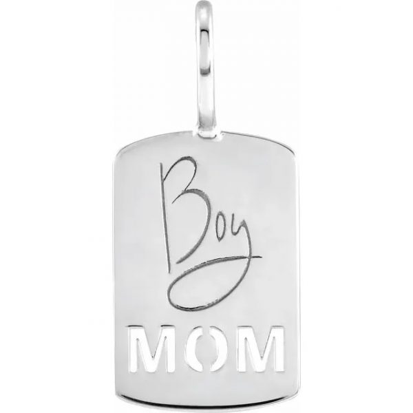 Boy Mom Pendant White Gold