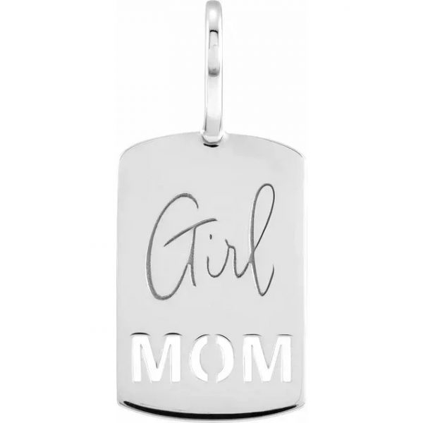 Girl Mom Pendant White Gold