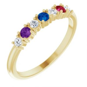 Mothers Birthstone Alternating Ring