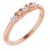 Mothers Birthstone Alternating Ring Rose Gold