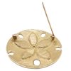 Sand Dollar Blue Opal Inlay Pin Brooch 14k Yellow Gold Pin Back